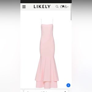 Likely Aurora Gown - Pink size 0 worn once!